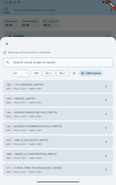 Yieldy — yield tracking