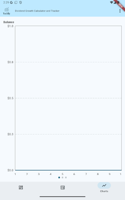 Yieldy app — dividend portfolio dashboard